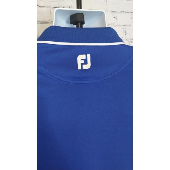 Footjoy royal blue short sleeve polo with white trim - mens Size xlarge - Picture 6 of 9